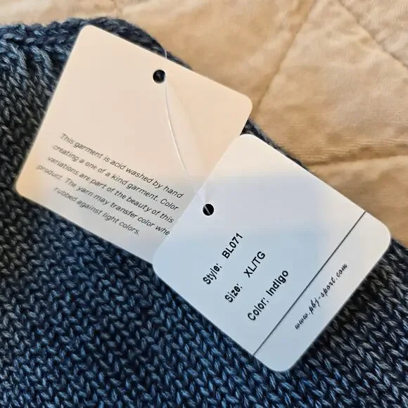 PBJ Blues Denim Sweater Vest Women's XL Indigo Casual Festival Coastal Summer - Picture 5 of 13